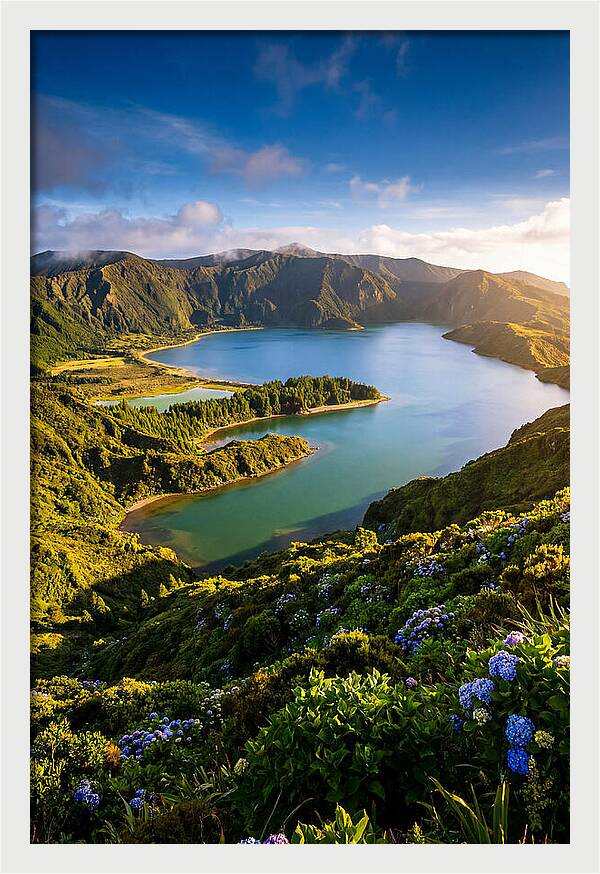 Sete Cidades Twin Lakes At Golden Hour
