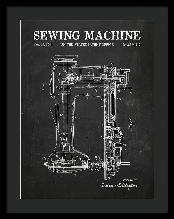 Sewing Machine Chalkboard Patent Us2394510a