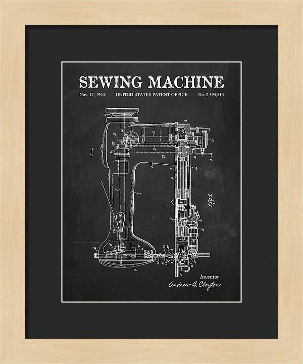 Sewing Machine Chalkboard Patent Us2394510a