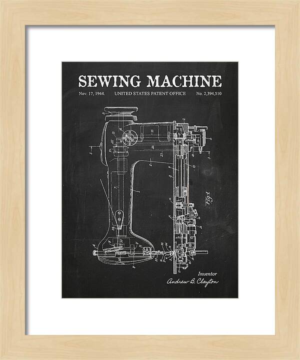 Sewing Machine Chalkboard Patent Us2394510a