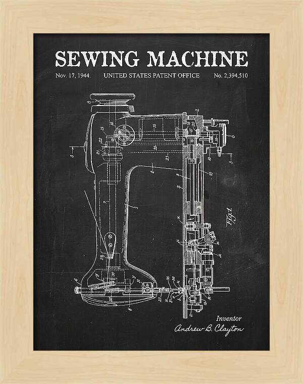 Sewing Machine Chalkboard Patent Us2394510a