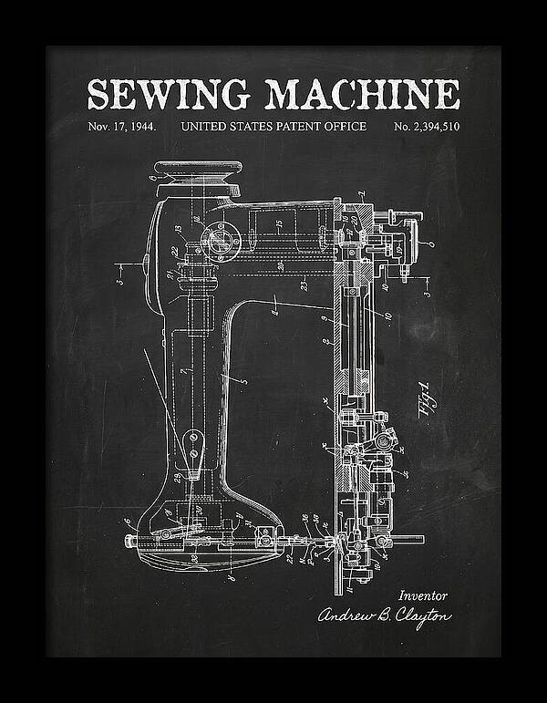Sewing Machine Chalkboard Patent Us2394510a