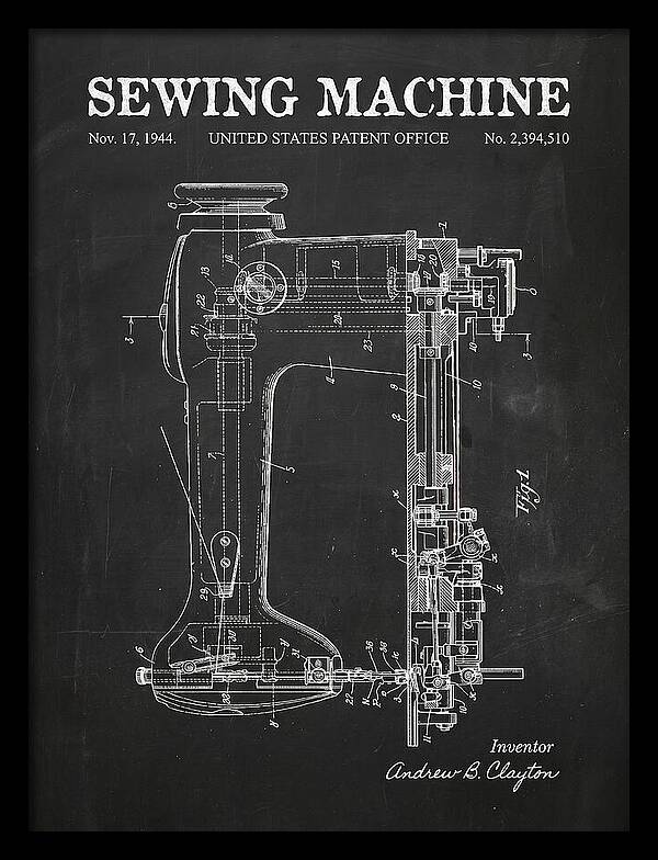 Sewing Machine Chalkboard Patent Us2394510a