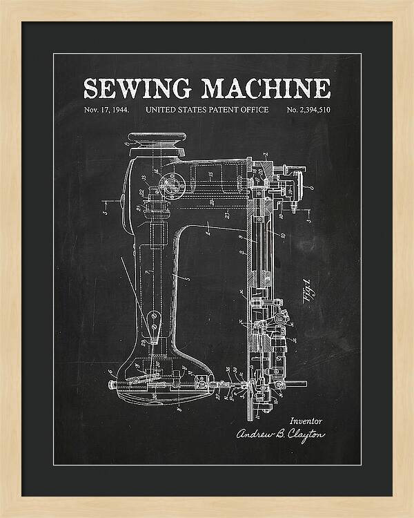 Sewing Machine Chalkboard Patent Us2394510a