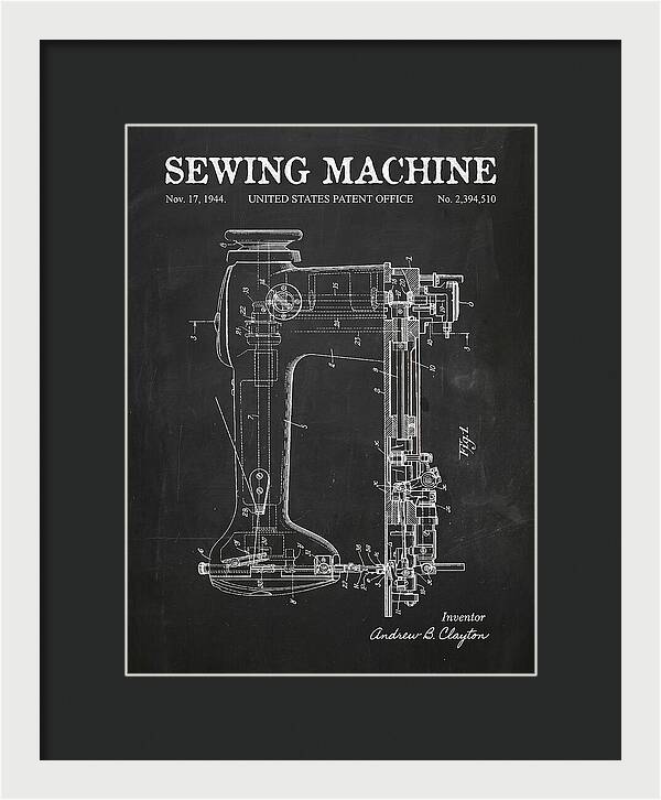 Sewing Machine Chalkboard Patent Us2394510a