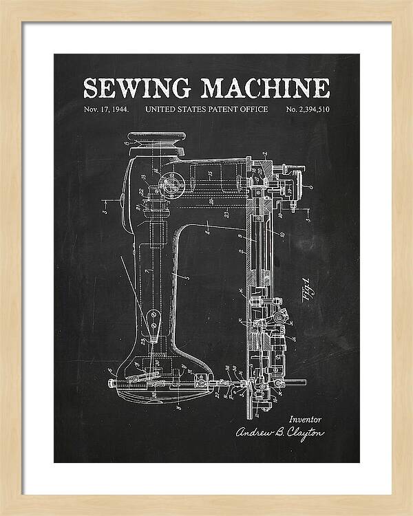 Sewing Machine Chalkboard Patent Us2394510a