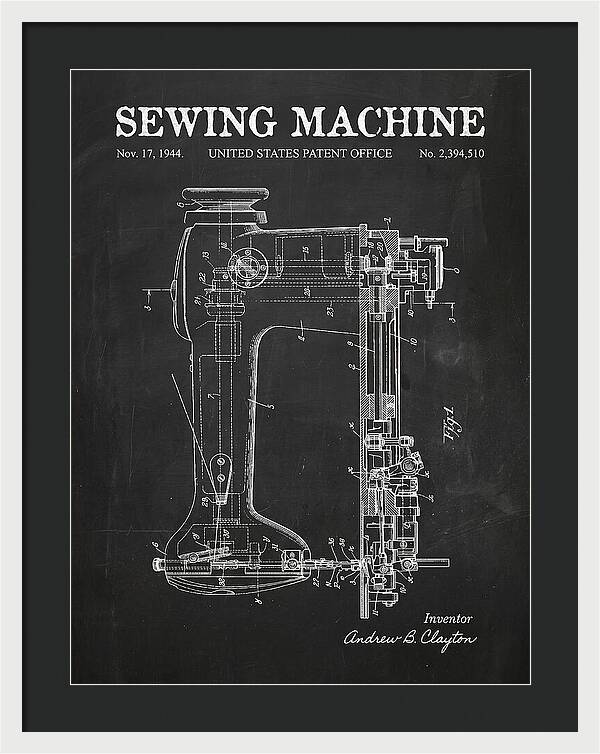 Sewing Machine Chalkboard Patent Us2394510a