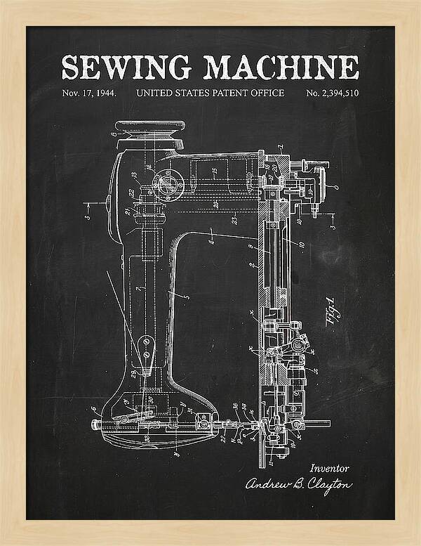 Sewing Machine Chalkboard Patent Us2394510a