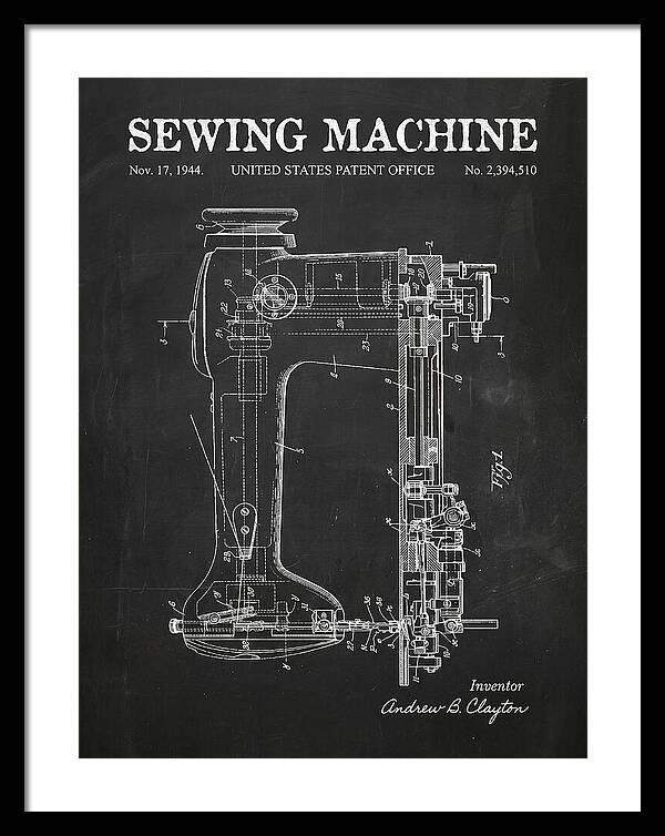 Sewing Machine Chalkboard Patent Us2394510a