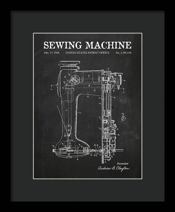 Sewing Machine Chalkboard Patent Us2394510a