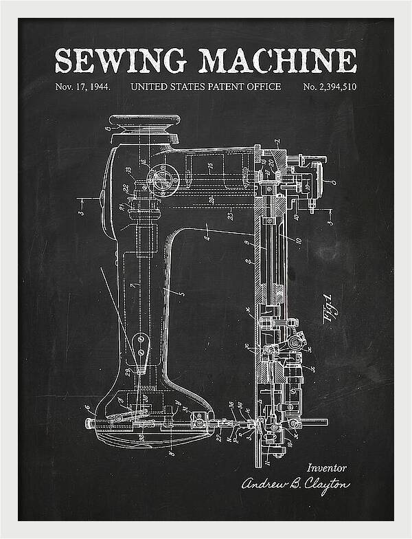 Sewing Machine Chalkboard Patent Us2394510a