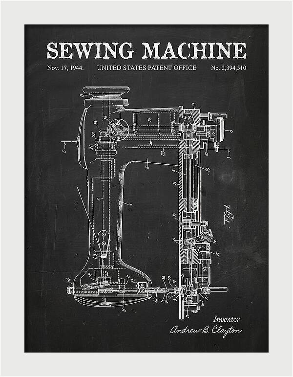 Sewing Machine Chalkboard Patent Us2394510a