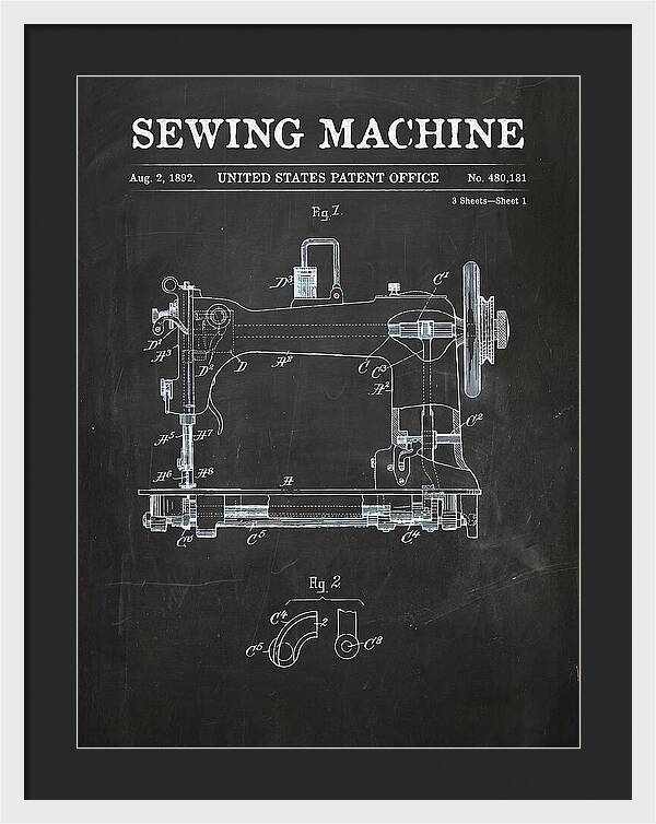 Sewing Machine Chalkboard Patent Us480181a