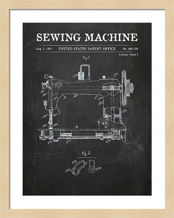 Sewing Machine Chalkboard Patent Us480181a