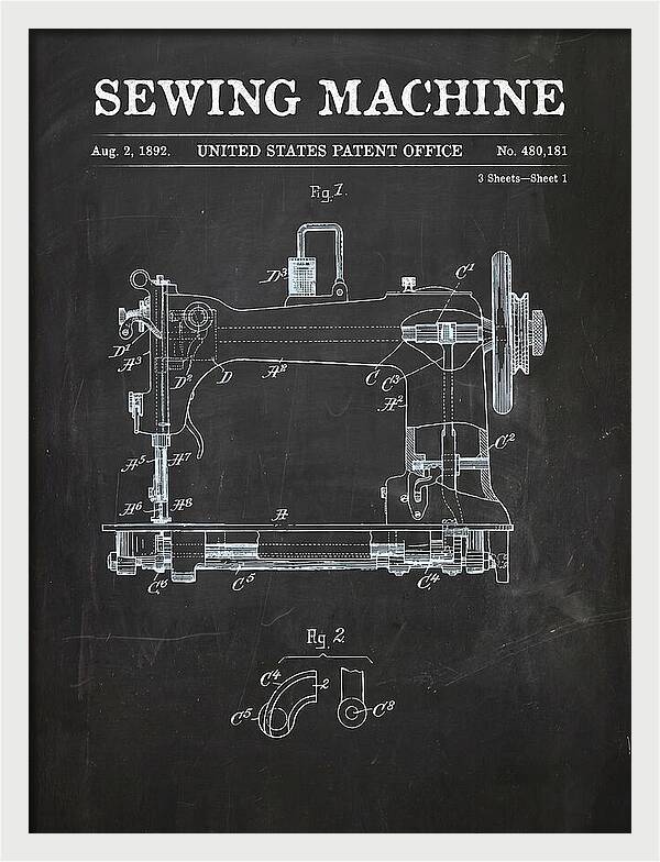 Sewing Machine Chalkboard Patent Us480181a