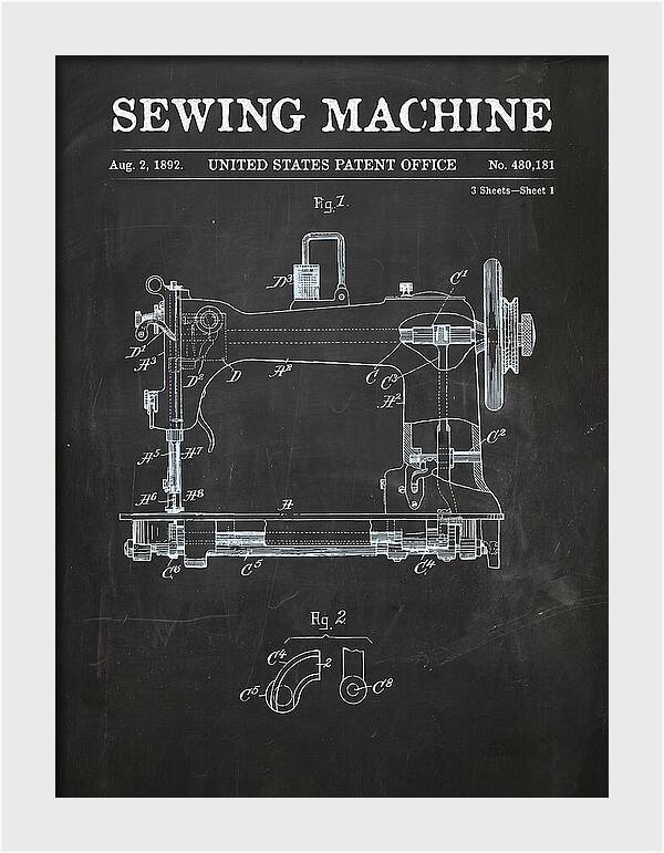 Sewing Machine Chalkboard Patent Us480181a