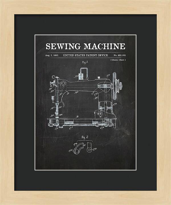 Sewing Machine Chalkboard Patent Us480181a