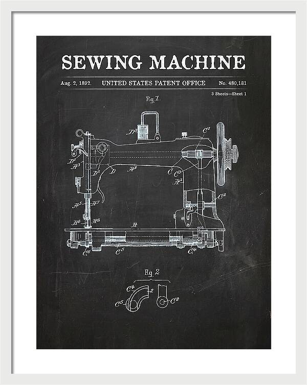 Sewing Machine Chalkboard Patent Us480181a