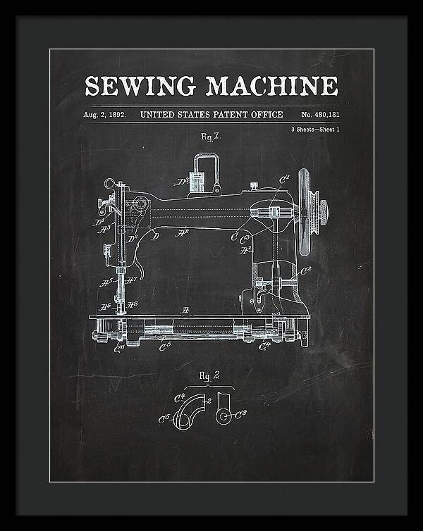 Sewing Machine Chalkboard Patent Us480181a