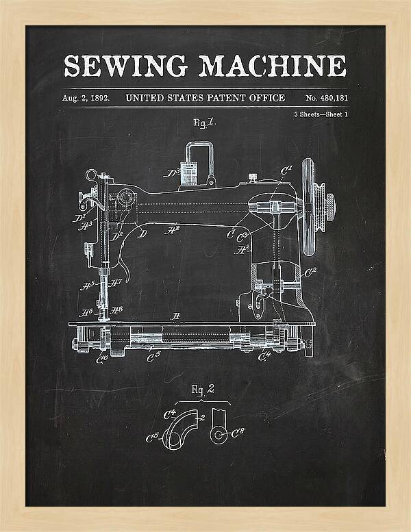 Sewing Machine Chalkboard Patent Us480181a