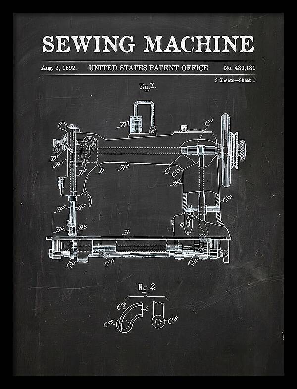 Sewing Machine Chalkboard Patent Us480181a