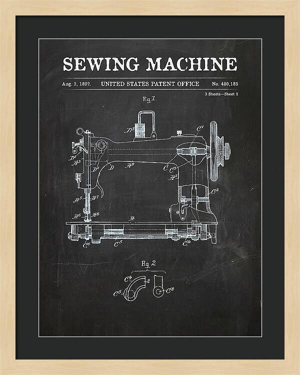 Sewing Machine Chalkboard Patent Us480181a
