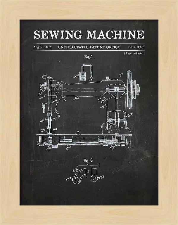 Sewing Machine Chalkboard Patent Us480181a