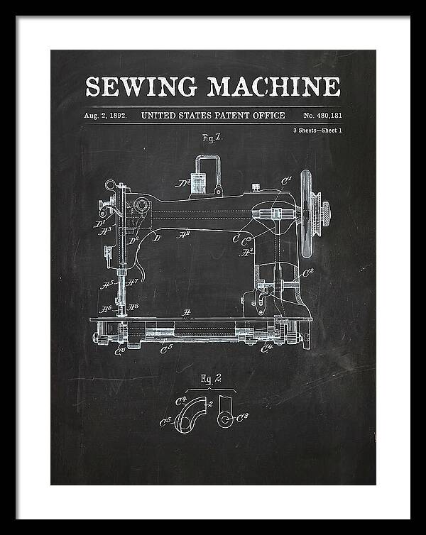 Sewing Machine Chalkboard Patent Us480181a