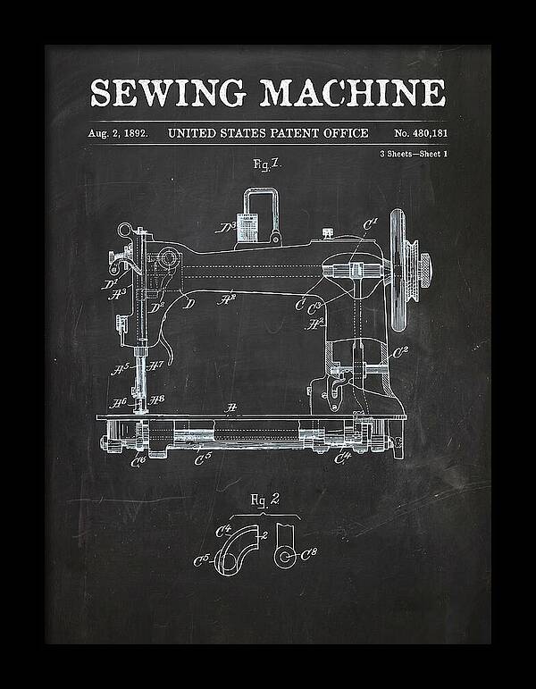 Sewing Machine Chalkboard Patent Us480181a