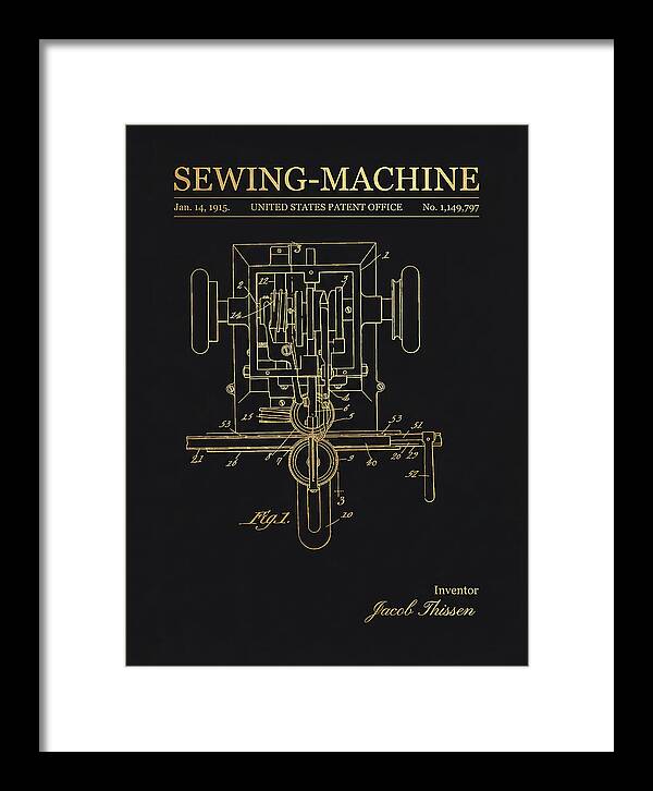 Sewing Machine Gold Patent Us1149797