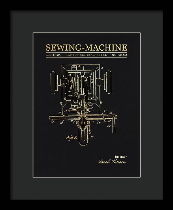 Sewing Machine Gold Patent Us1149797