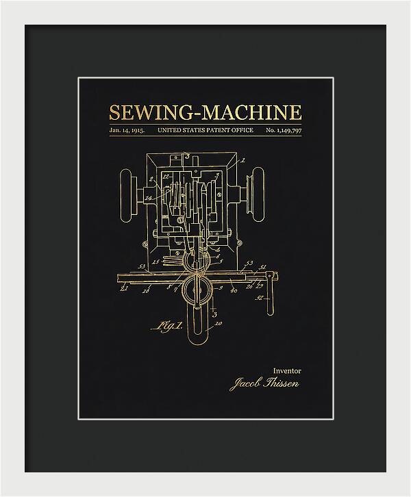 Sewing Machine Gold Patent Us1149797