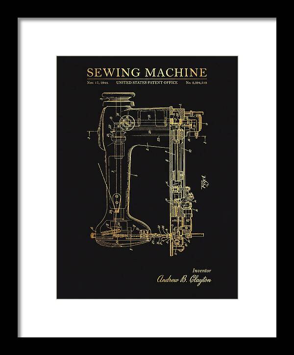 Sewing Machine Gold Patent Us2394510a