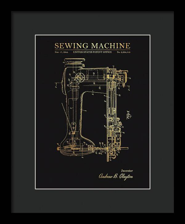 Sewing Machine Gold Patent Us2394510a