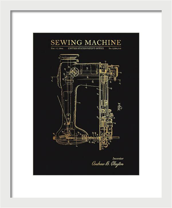 Sewing Machine Gold Patent Us2394510a