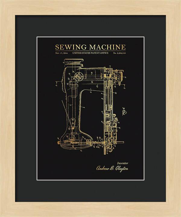 Sewing Machine Gold Patent Us2394510a