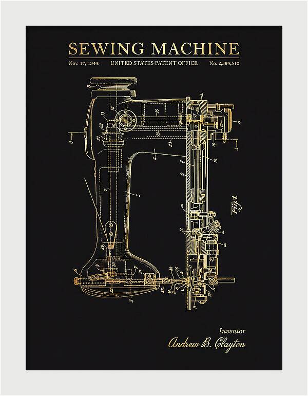 Sewing Machine Gold Patent Us2394510a