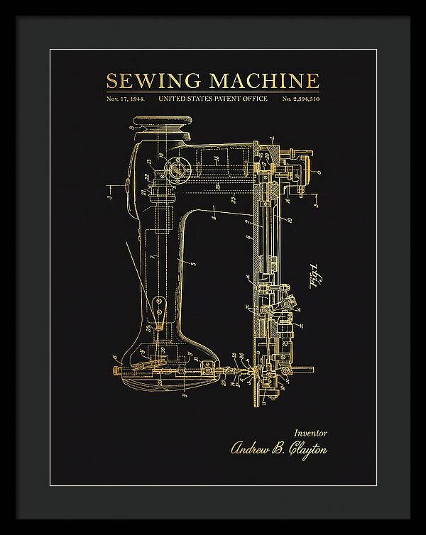 Sewing Machine Gold Patent Us2394510a