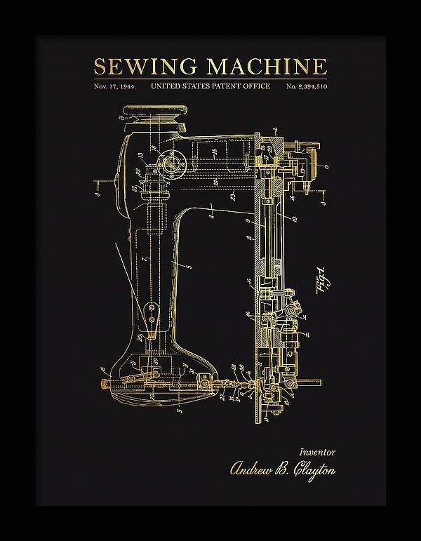 Sewing Machine Gold Patent Us2394510a