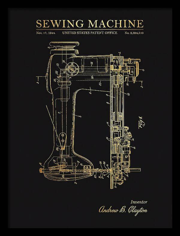 Sewing Machine Gold Patent Us2394510a