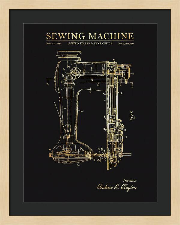 Sewing Machine Gold Patent Us2394510a