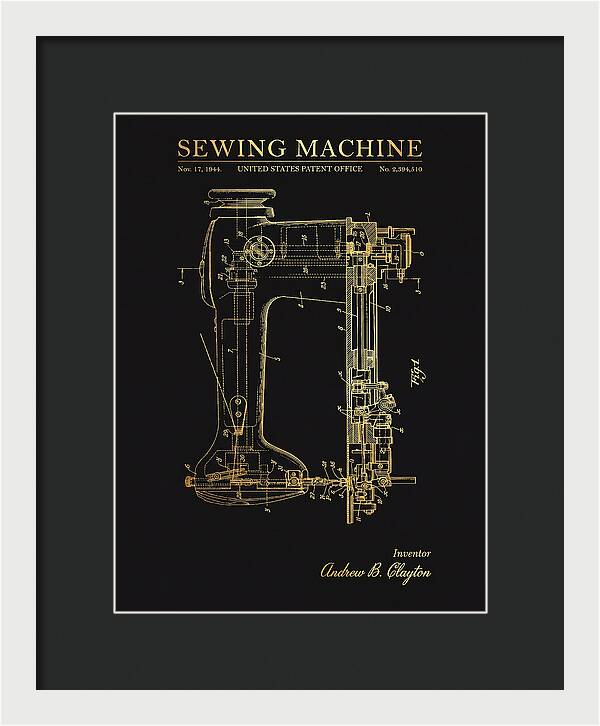 Sewing Machine Gold Patent Us2394510a