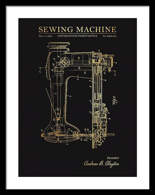 Sewing Machine Gold Patent Us2394510a