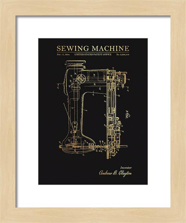 Sewing Machine Gold Patent Us2394510a