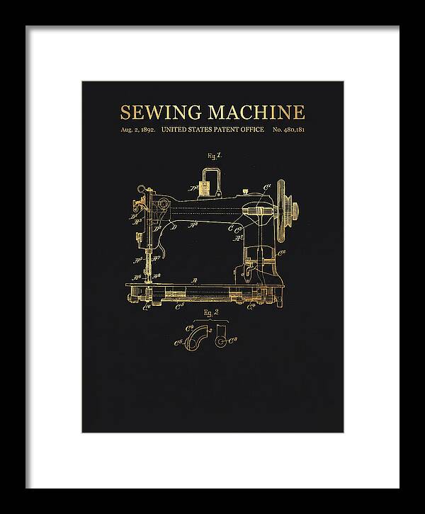 Sewing Machine Gold Patent Us480181a