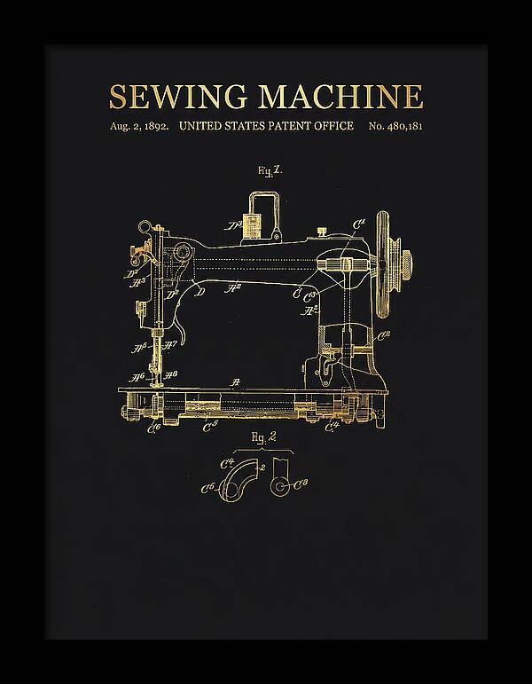 Sewing Machine Gold Patent Us480181a