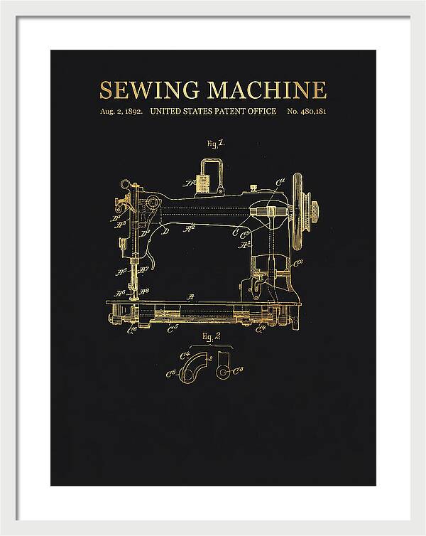 Sewing Machine Gold Patent Us480181a