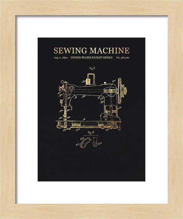 Sewing Machine Gold Patent Us480181a