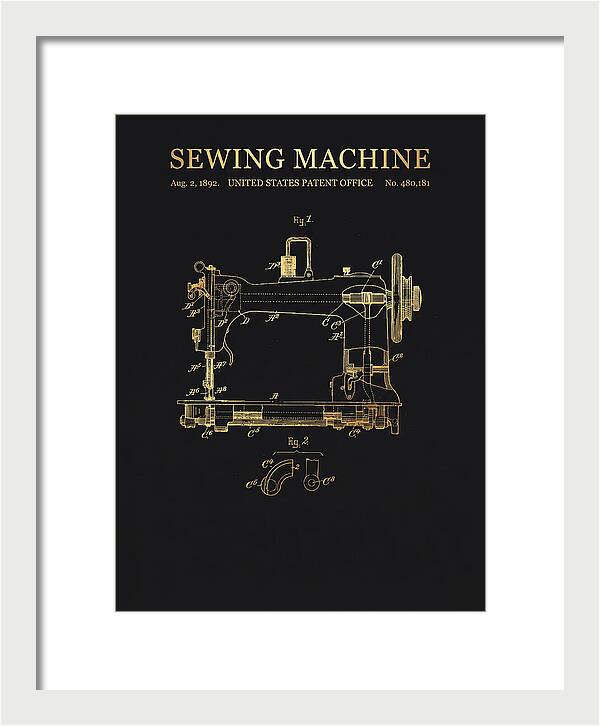 Sewing Machine Gold Patent Us480181a