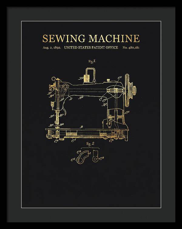 Sewing Machine Gold Patent Us480181a